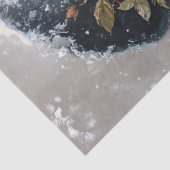 Decoupage Snowman with Pink Roses Tissuepapier (Detail)