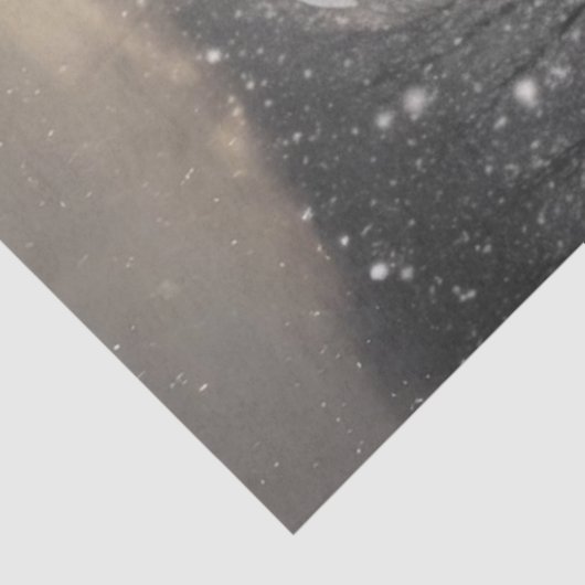 Decoupage Snowy Landscape Red Truck Barn Tissuepapier (Detail)