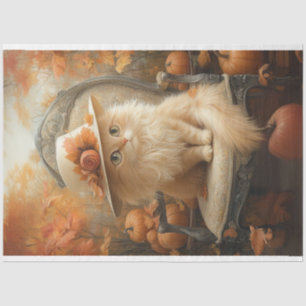 Decoupage Sophisticated Cream Colored Cat Tissuepapier