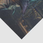 Decoupage - Sorceror kat in steampunk kleding - Tissuepapier (Detail)