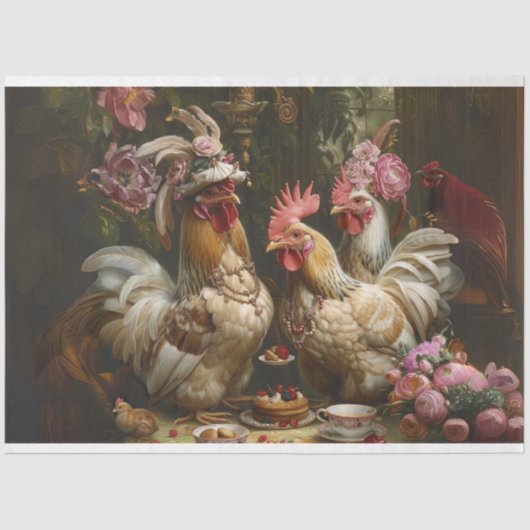 Decoupage Southern Bell  Chicks Tea Party Tissuepapier (Voorkant)