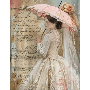 Decoupage Southern Charm Bloemen Roze Parasol Tissuepapier