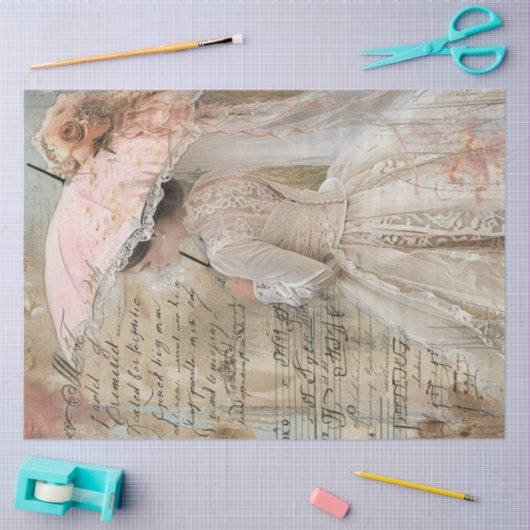 Decoupage Southern Charm Bloemen Roze Parasol Tissuepapier (Craft)