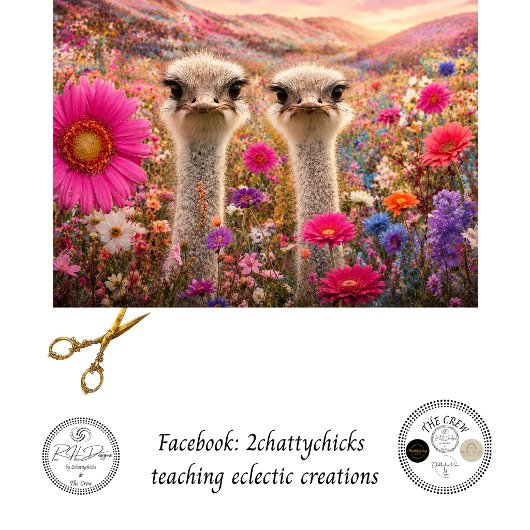 Decoupage Speelse Emu Tweeling Australische Bloeme Tissuepapier