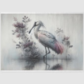 Decoupage, Spoonbill Bird, Weefselpapier Tissuepapier (Voorkant)
