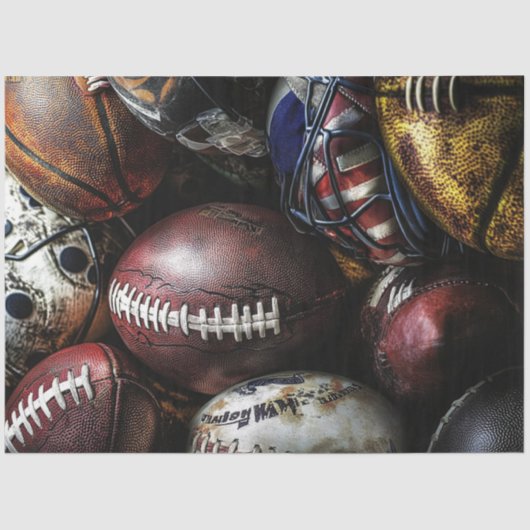 Decoupage Sportballen & sportuitrusting Tissuepapier (Voorkant)
