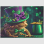 Decoupage St. Patrick's Day Kikker in Leprechaun U Tissuepapier (Voorkant)