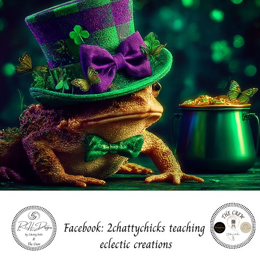 Decoupage St. Patrick's Day Kikker in Leprechaun U Tissuepapier
