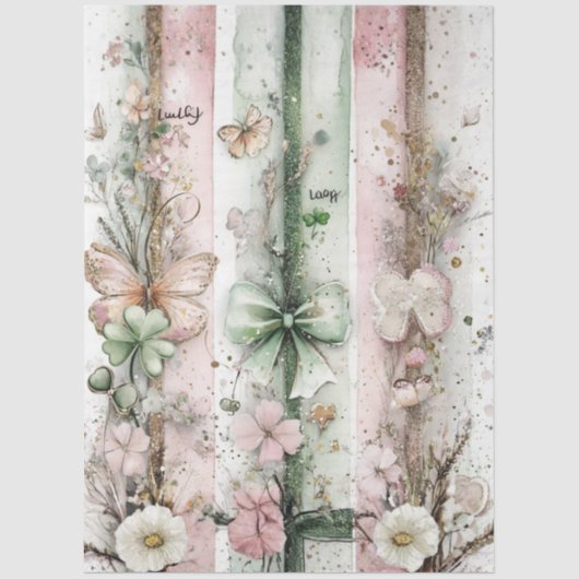 Decoupage St. Patrick's Day Pastel Panels  Tissuepapier (Voorkant)