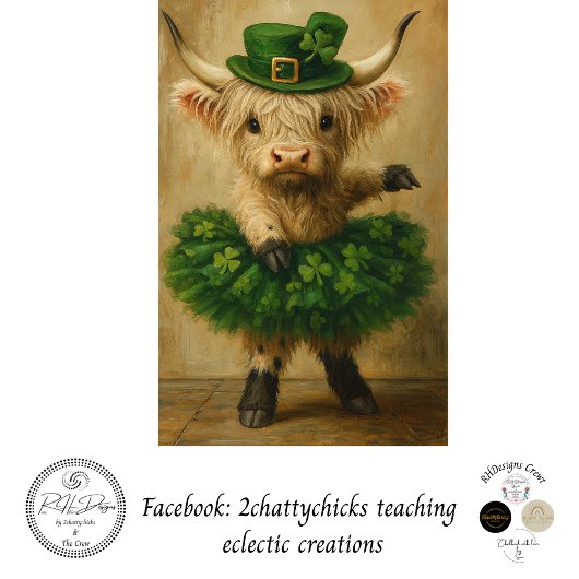 Decoupage St. Patrick's Highland Tutu Charm  Tissuepapier