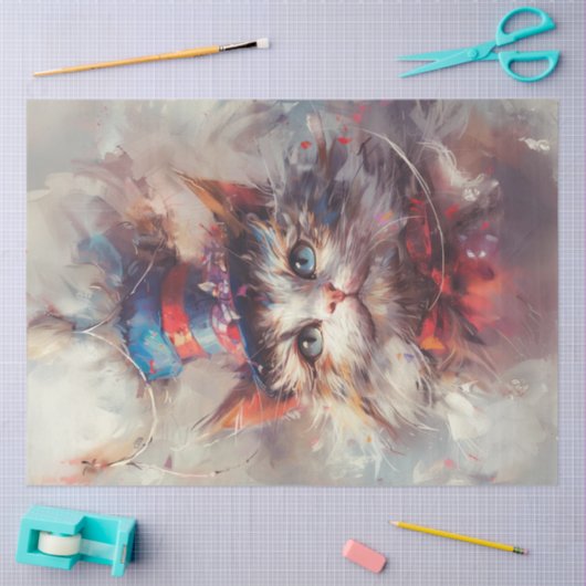 Decoupage Stars & Strips Whiskers Cat Nederland Tissuepapier (Craft)