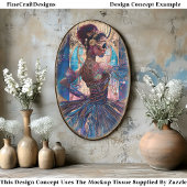 Decoupage Steampunk Ballerina Blauw Faux Mozaïek 0 Tissuepapier