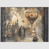 Découpage Steampunk Ballon Ierland Tissuepapier (Voorkant)