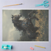 Decoupage Steampunk Black Stallion Horse Tissuepapier (Craft)