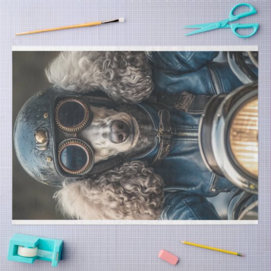 Decoupage Steampunk Blauw Standaard Poedel Tissuepapier (Craft)