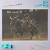 Decoupage Steampunk Bull Rodeo Rider Tissuepapier (Craft)