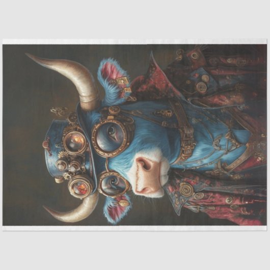 Decoupage Steampunk Bull Sir Brasshoof Tissuepapier (Voorkant)