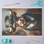 Decoupage Steampunk Bull Sir Bullington Gearhoof Tissuepapier (Craft)