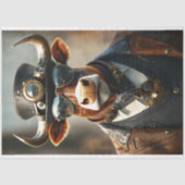 Decoupage Steampunk Bull Sir Bullington Gearhoof Tissuepapier (Voorkant)