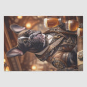 Decoupage - Steampunk bulldog en bier - Tissuepapier (Voorkant)