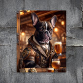 Decoupage - Steampunk bulldog en bier - Tissuepapier