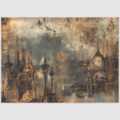Decoupage Steampunk Cityscape Architectonisch Ontw Tissuepapier (Voorkant)