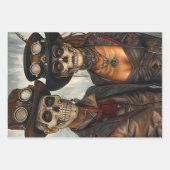 Decoupage Steampunk Draak, Schedel, & Koppel Inpakpapier Vel (Voorkant 3)