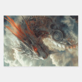 Decoupage Steampunk Draak, Schedel, & Koppel Inpakpapier Vel (Voorkant)