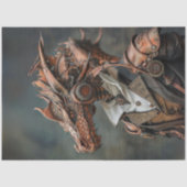 Decoupage Steampunk Dragon Head Victoriaans Tissuepapier (Voorkant)