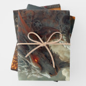 Decoupage Steampunk Dragon, Skull, & Couple Inpakpapier Vel (In situ)