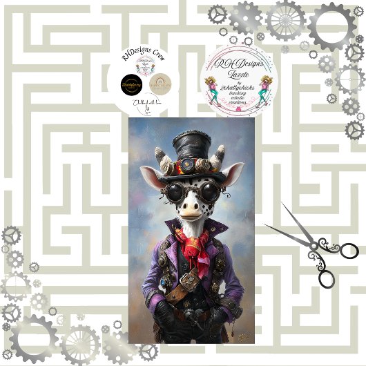 Decoupage Steampunk Fantasy Giraffe Tissuepapier