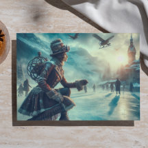 Decoupage Steampunk Fantasy Winter Boodschapper