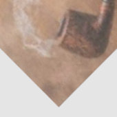 Decoupage Steampunk Fox Portrait Smoking Pipe Tissuepapier (Detail)