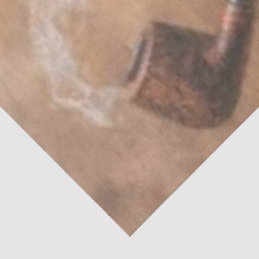 Decoupage Steampunk Fox Portrait Smoking Pipe Tissuepapier (Detail)