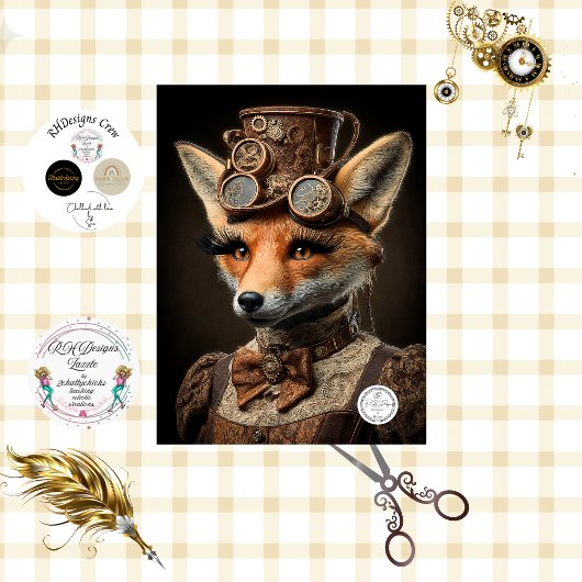 Decoupage Steampunk Frans-Canadese Vos Colleen Tissuepapier