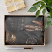 Decoupage Steampunk Gears Klokken Zwart Vrouw Tissuepapier (Geschenk)