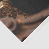 Decoupage Steampunk Gears Klokken Zwart Vrouw Tissuepapier (Detail)