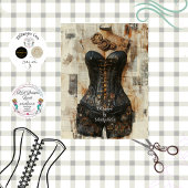 Decoupage Steampunk Gearwork Corset Mannequin Tissuepapier