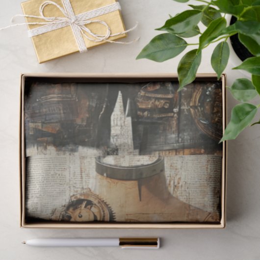 Decoupage Steampunk Gearwork Corset Mannequin Tissuepapier (Geschenk)