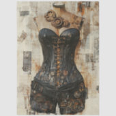 Decoupage Steampunk Gearwork Corset Mannequin Tissuepapier (Voorkant)