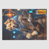 Decoupage - Steampunk Golden Retriever & gitaar - Tissuepapier (Voorkant)