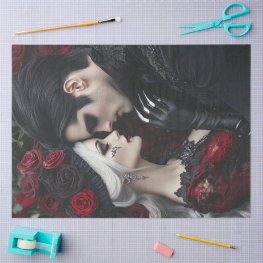 Decoupage Steampunk Gothic Couple Valentijnsdag Tissuepapier (Craft)