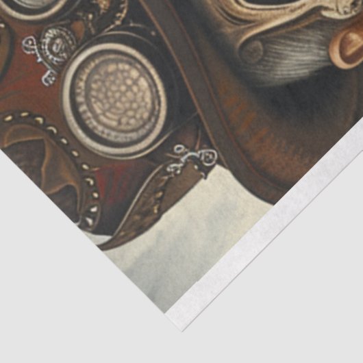 Decoupage Steampunk Gothic Love Skeleton Paar Tissuepapier (Detail)