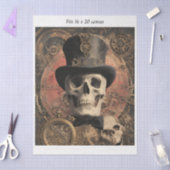 Decoupage Steampunk Gothic Skleton 16x20 Canvas Tissuepapier (Craft)