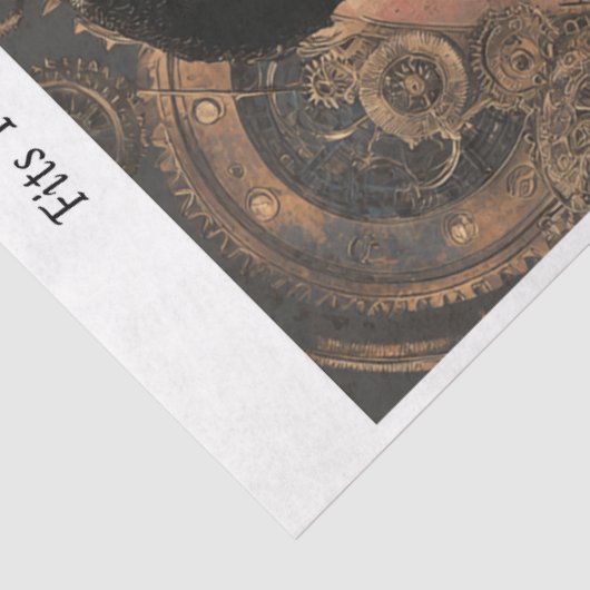 Decoupage Steampunk Gothic Skleton 16x20 Canvas Tissuepapier (Detail)