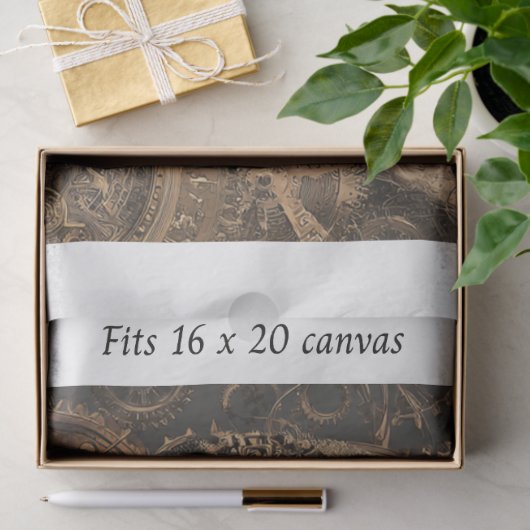 Decoupage Steampunk Gothic Skleton 16x20 Canvas Tissuepapier (Geschenk)