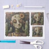 Decoupage Steampunk Groene Alien Faux Mozaïek 026 Tissuepapier (Craft)