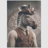 Decoupage Steampunk Heer Zebra Regalia  Tissuepapier (Voorkant)