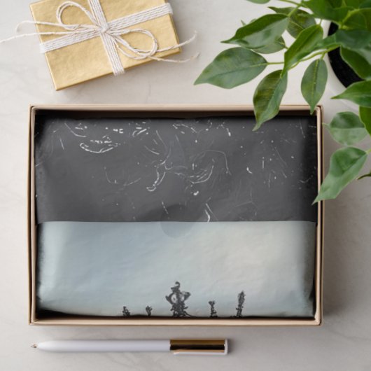 Decoupage Steampunk Hengst en King Skeleton Tissuepapier (Geschenk)