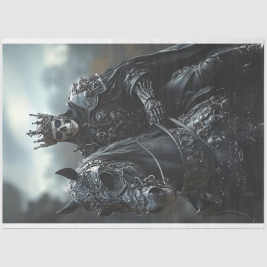 Decoupage Steampunk Hengst en King Skeleton Tissuepapier (Voorkant)